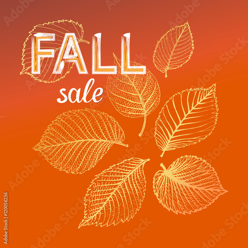 Fall Sale Foliage Lettering