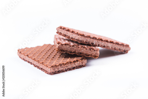 Sugar wafer cookie isolated on white background