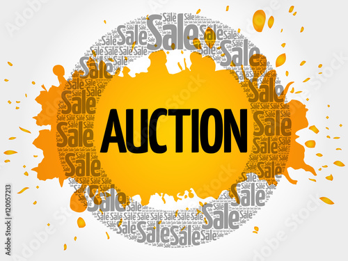 AUCTION words cloud, business concept background