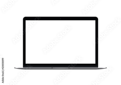 Realistic laptop mock up with blank screen