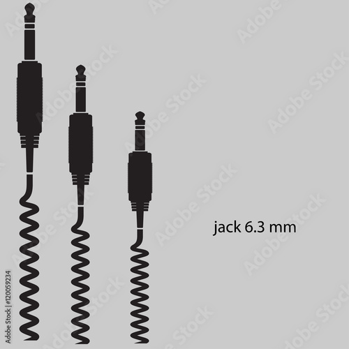 jack a cable on  gray background