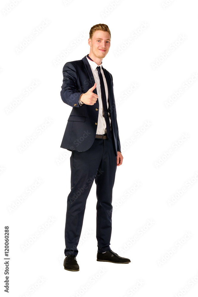 Young businessman full length portrait isolated Young businessman full length portrait isolated