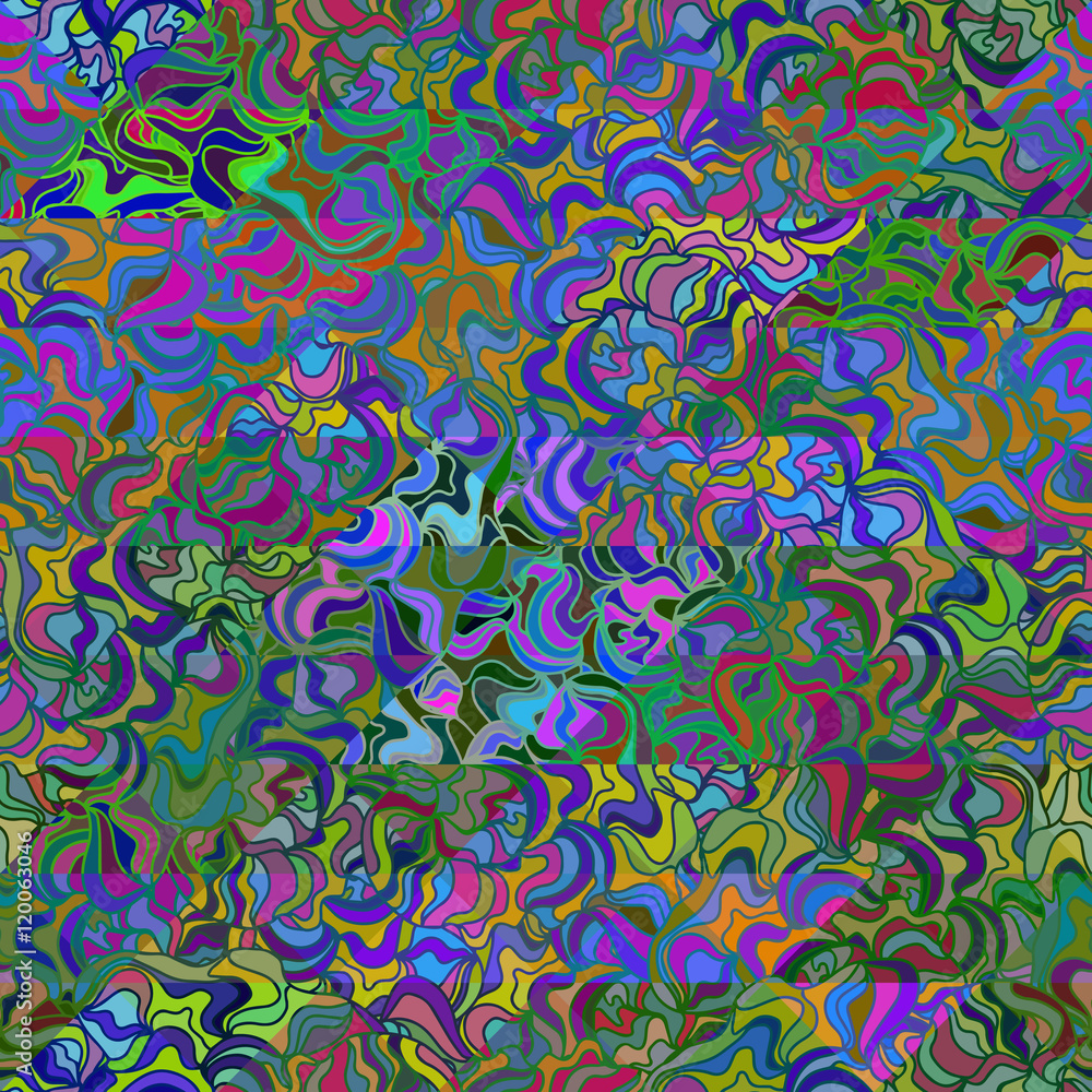 Fototapeta premium Waves background seamlessly tiling. Seamless wave hand-drawn pattern, For design