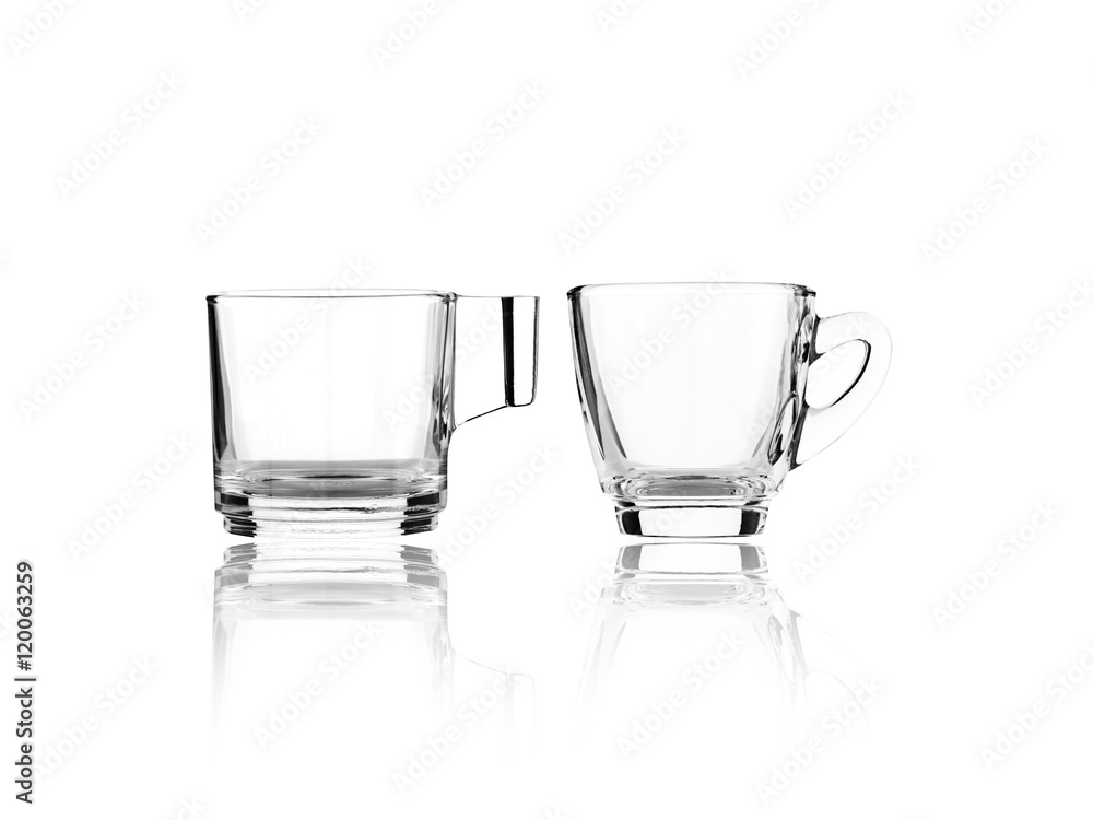 Empty glass of coffee isolated on a white background Empty glass of coffee isolated on a white background