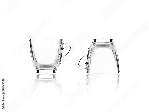 Empty glass of coffee isolated on a white background