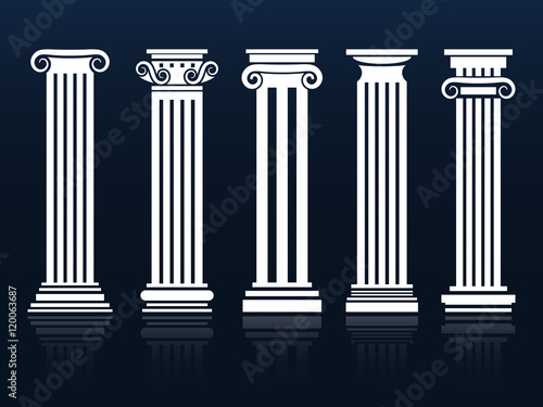 Ancient vector columns set