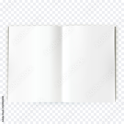 Vector open blank magazine spread