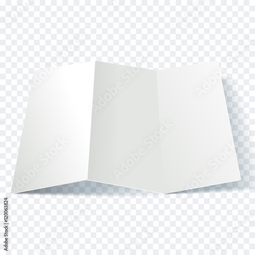 Vector open blank folding paper leaflet