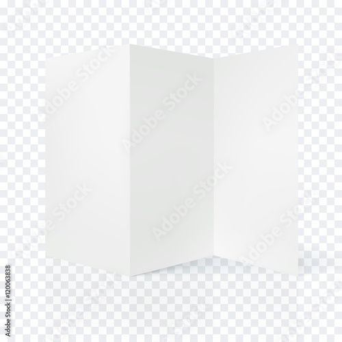 Vector open blank folding paper leaflet