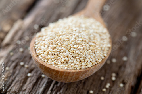 organic quinoa on old background