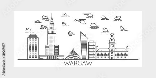 Warsaw, Poland, city vector illustration