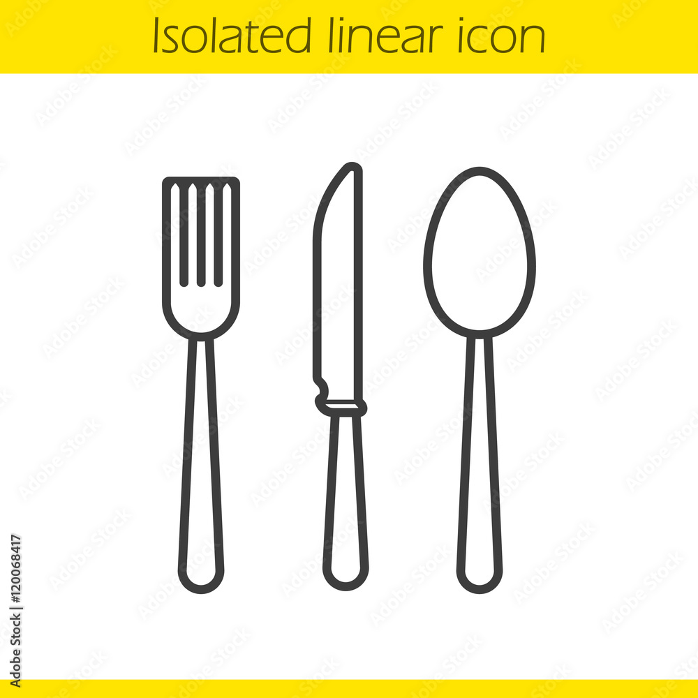 Cutlery set linear icon Cutlery set linear icon
