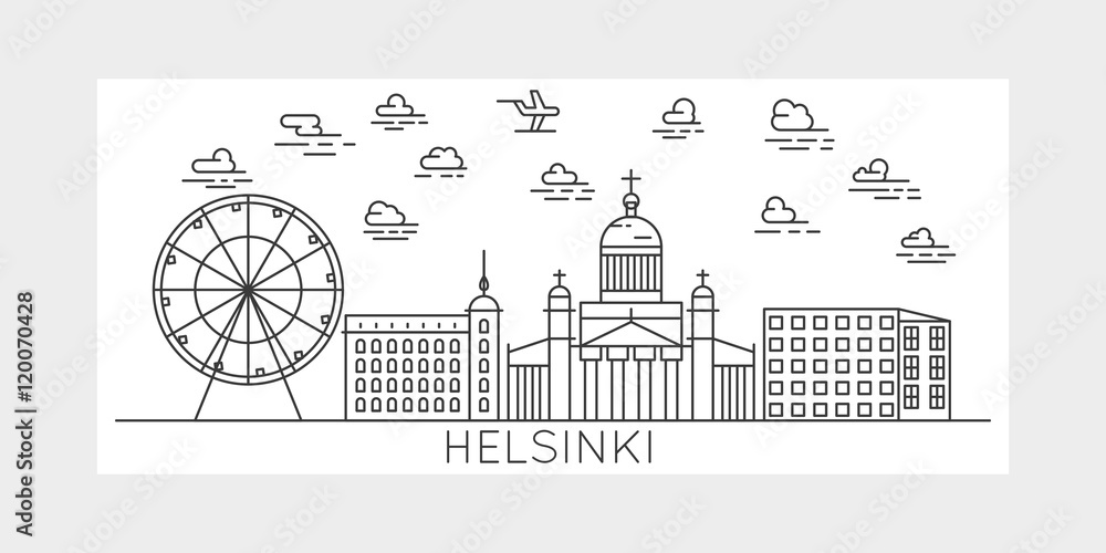 Helsinki, Finland, city vector illustration