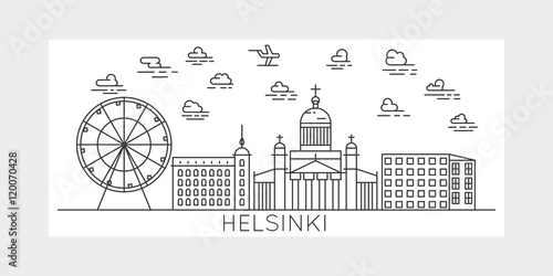 Helsinki, Finland, city vector illustration