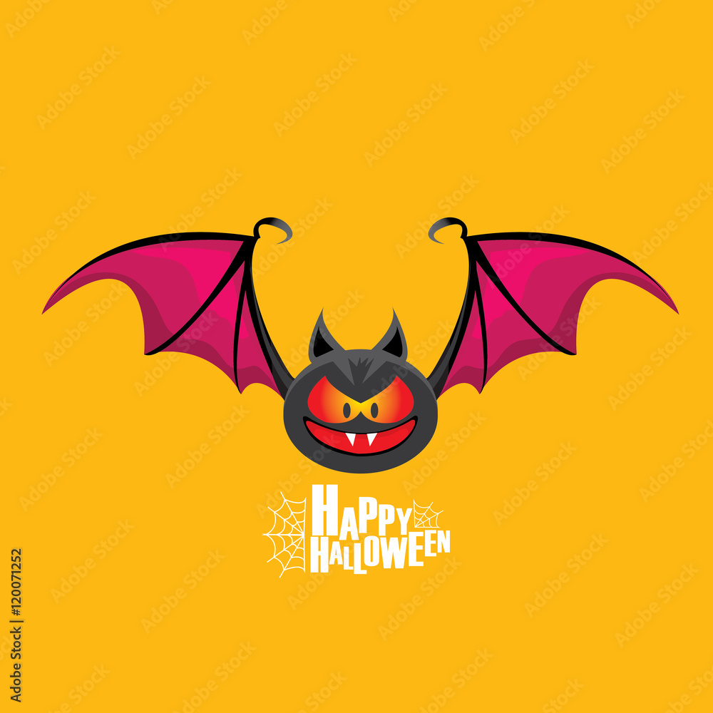 Happy halloween vector background with bat
