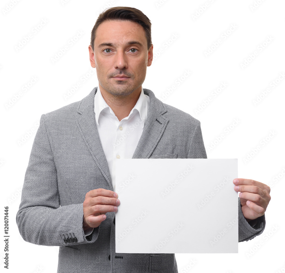 mid age with blank white board mid age with blank white board