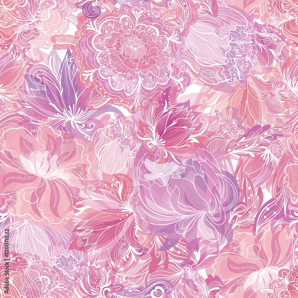 Pink Vector Soft Floral Pattern