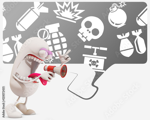Εκτύπωση καμβά 3d cartoon character insulting, 3d rendering
