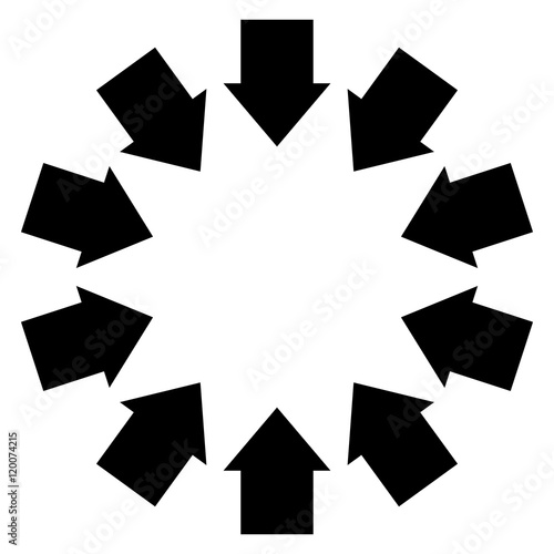 Group of arrows following a circle pointing inwards