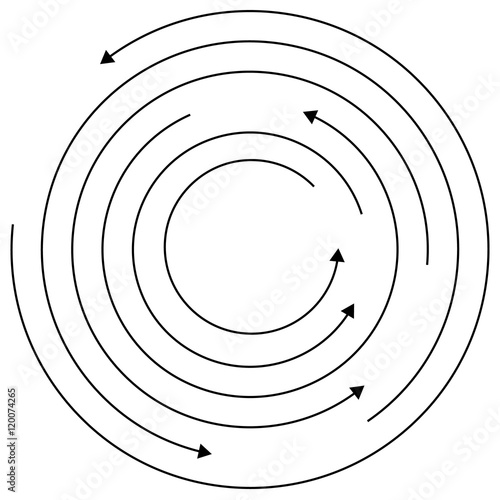 Circular arrows - Random concentric circles with arrows for twis