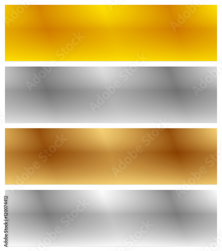 Gold, silver, bronze and platinum banners with shade effect. Bla