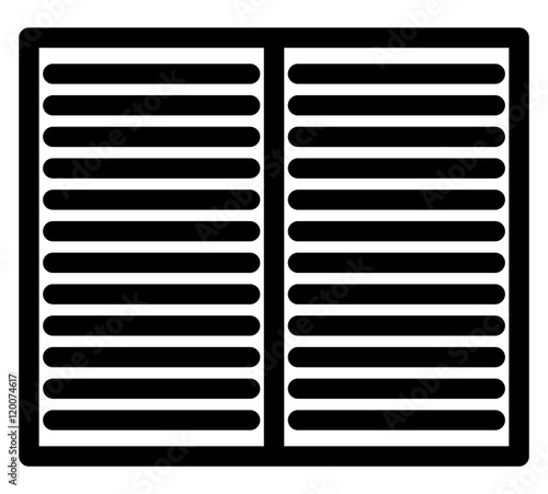 Simple icon, symbol for magazine, book, publishing, writing conc
