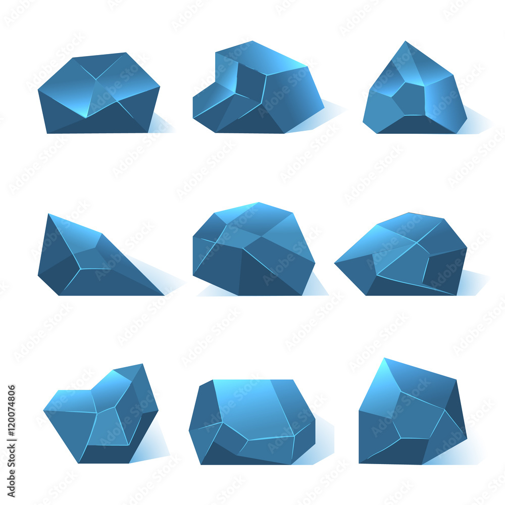 Ice rock pieces vector set Ice rock pieces vector set