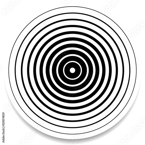 Concentric circles, rings abstract geometric element. Ripple, im