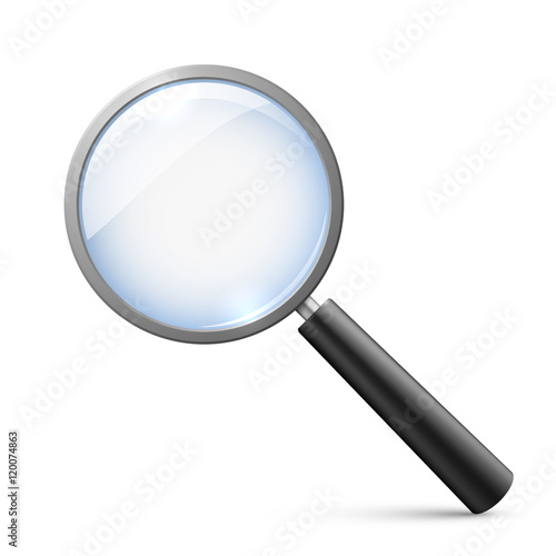 Magnifying glass isolated on white vector illustration