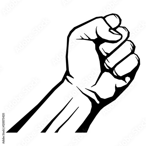 Raised fist isolated on white vector illustration