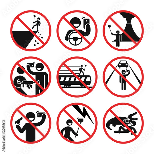 Death by selfie vector infographic