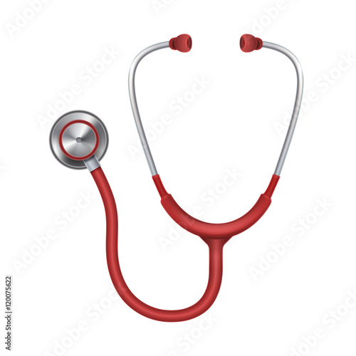 Realistic medical stethoscope, phonendoscope isolated on white background vector illustration