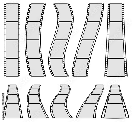Film strip illustration for photography concepts. Set of several