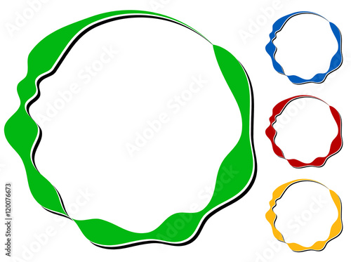 Circle design element with knockout shadow in 4 colors