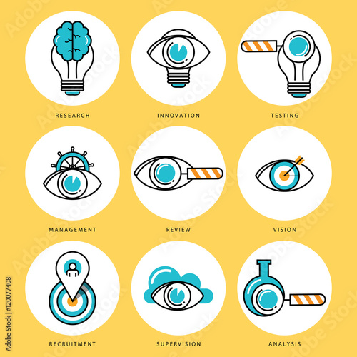 Stroke line icons set for job recruitment and evaluation. Corporate management flat linear pictogram pack. Outline symbol collection and infographic elements vector design for testing and assessment.