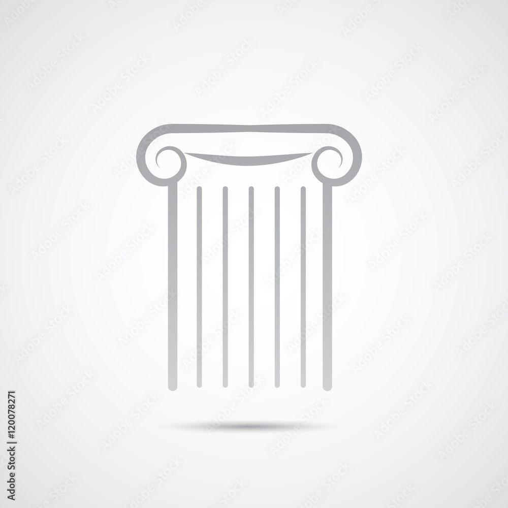 Column icon on gray background. Vector art. Column icon on gray background. Vector art.