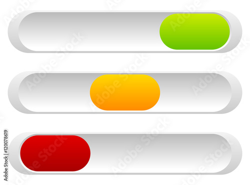 Slider power switches, toggles in 3 states. Power on, standby, p