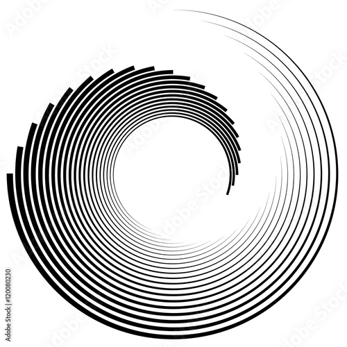 Spiral, vortex shape, element. Inward spiral isolated on white