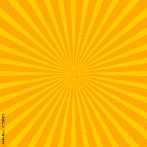 Bright starburst (sunburst) background with regular radiating li