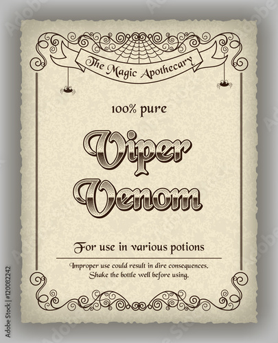 Halloween apothecary label