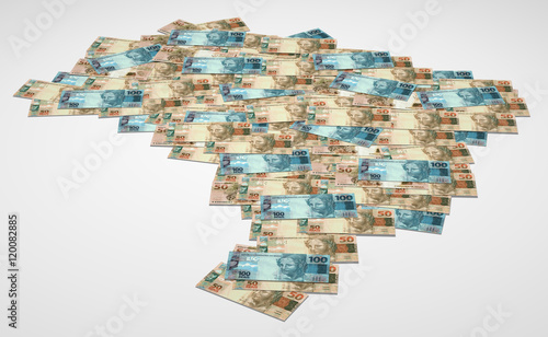 Brazilian currency map 3D