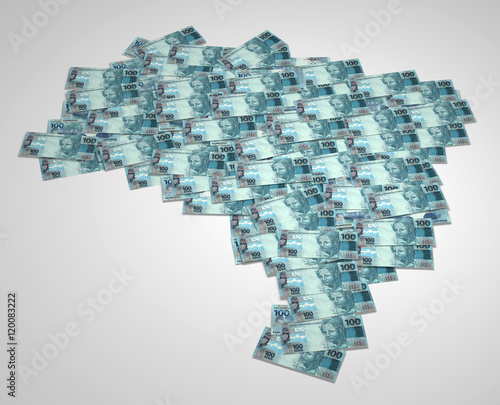 Brazilian currency map 3D