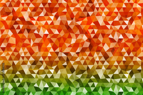 Bright color background abstract triangles. autumn composition. Vector illustration. Green, orange gradient