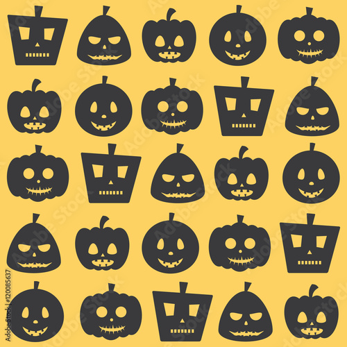 Seamless Halloween Scary Pumpkin Pattern
