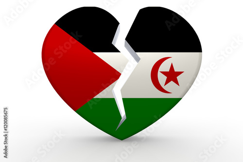 Broken white heart shape with Western Sahara flag Free Download Broken white heart shape with Western Sahara flag - GFXLoad