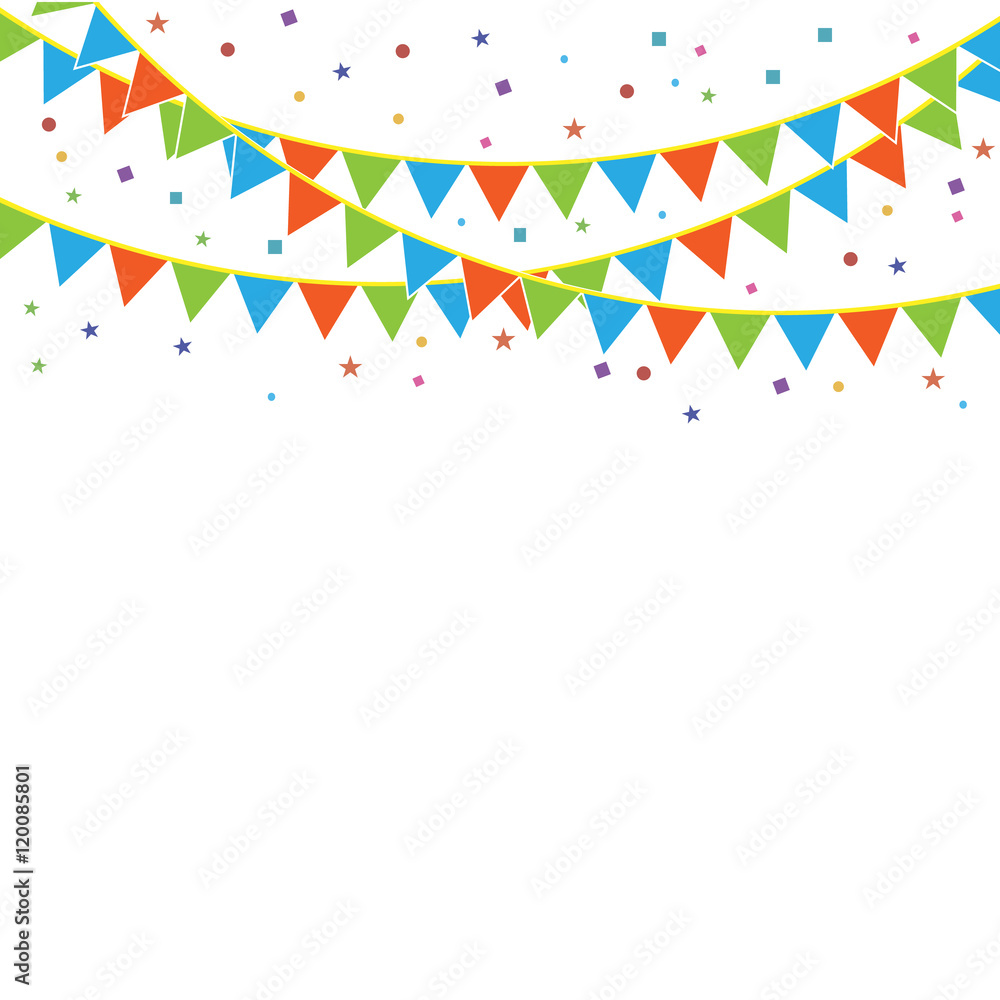 Obraz premium Party flags with confetti.
