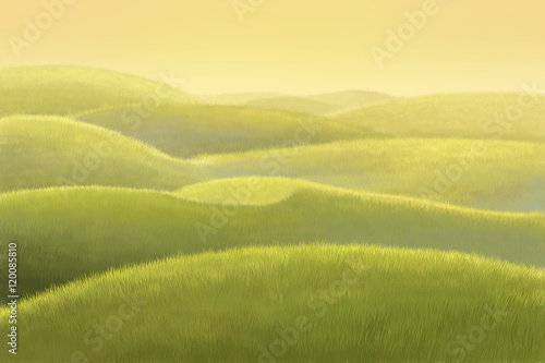 Grass field painting