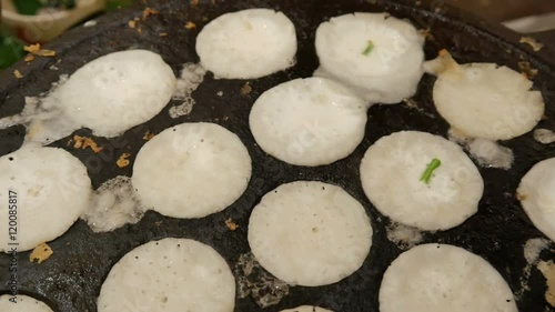hot coconut dumpling, kanom krog photo