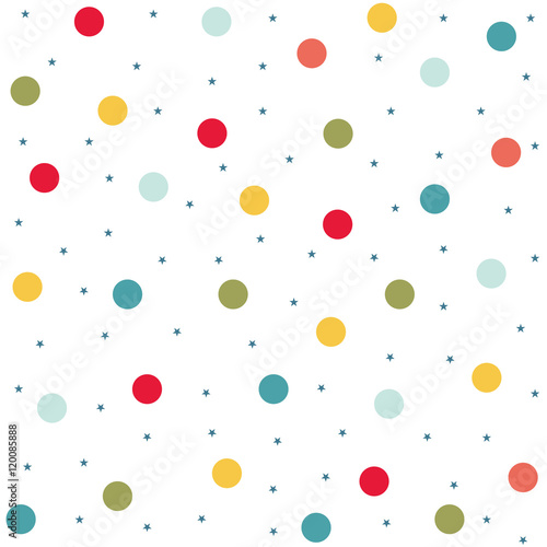Seamless colorful polka dots in vector design