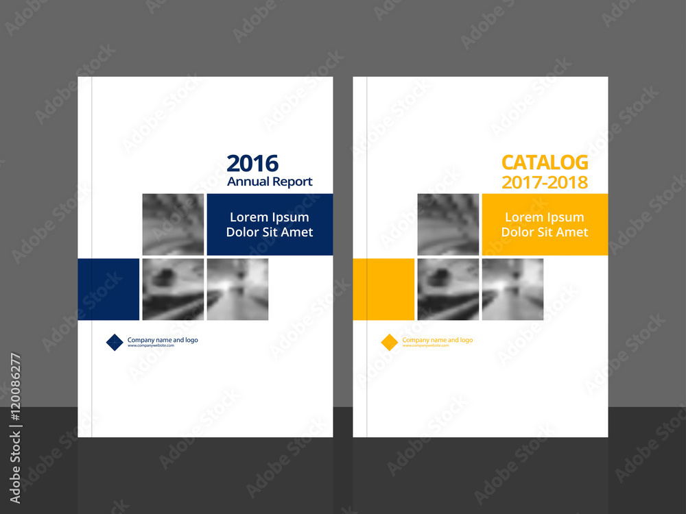 Cover design for annual report and business catalog, magazine, flyer or booklet. Brochure template layout. A4 cover vector EPS-10 sample image with Gradient Mesh. - obrazy, fototapety, plakaty 
